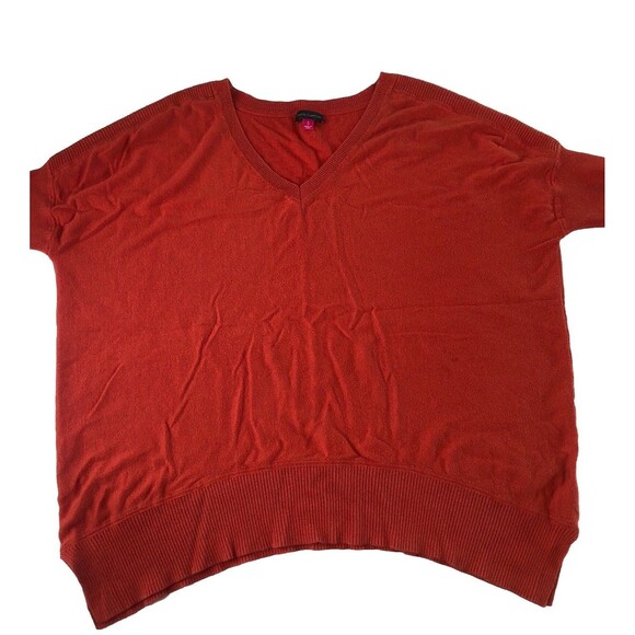 Vince Camuto Women’s Short Sleeve Knit Sweater Orange Relaxed Tag Size Small - Picture 11 of 11